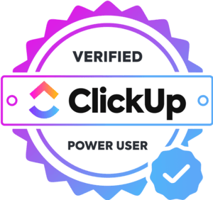 Logo Click Up verified power user