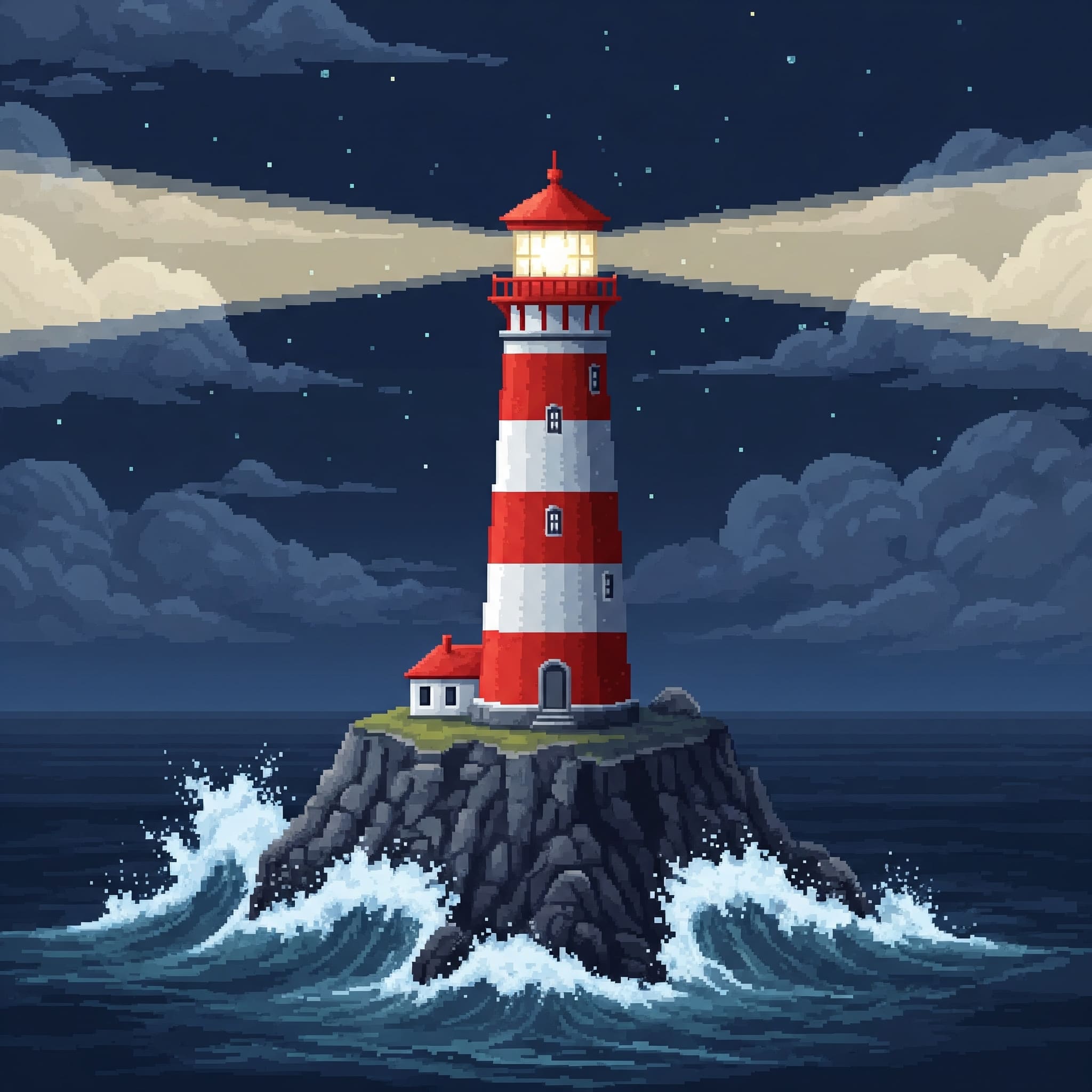 Tropeaks phare digital pixel art