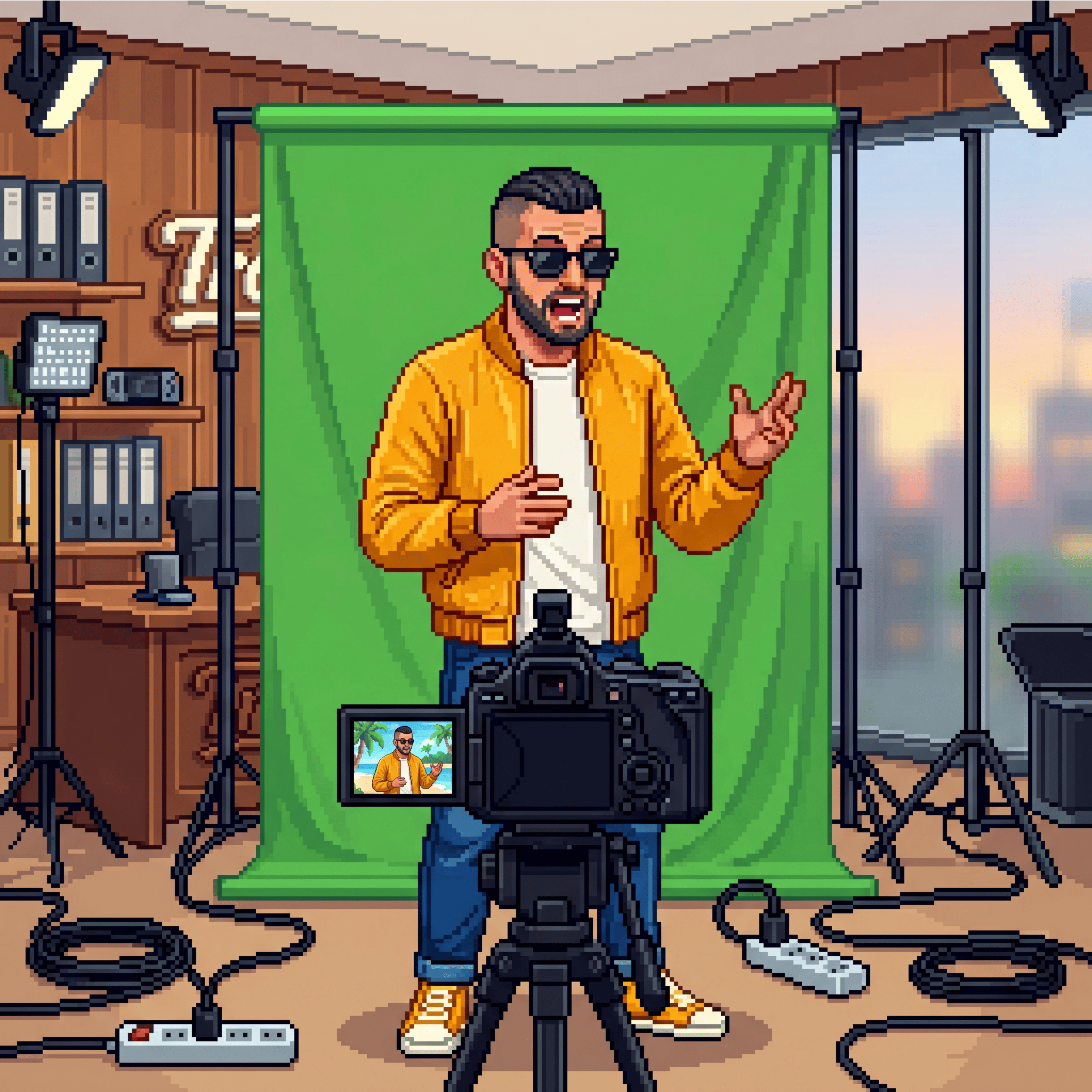 Tropeaks man tourne une vidéo pour une campagne de shorts youtube FOOH VSEO